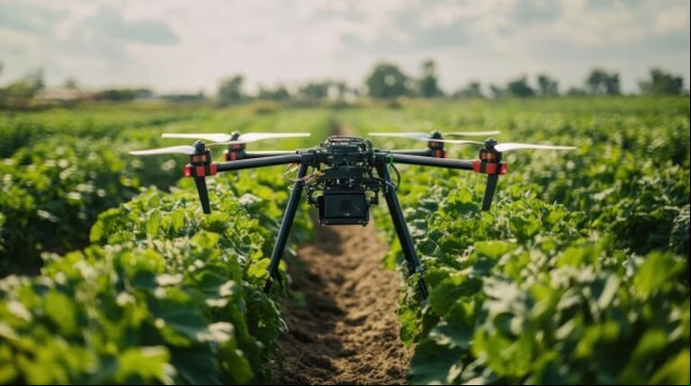 A pesar de la actualización del marco normativo para drones en Argentina, el uso de estos equipos para aplicar plaguicidas aún espera una regulación específica del SENASA. (Foto: Adobe Stock).