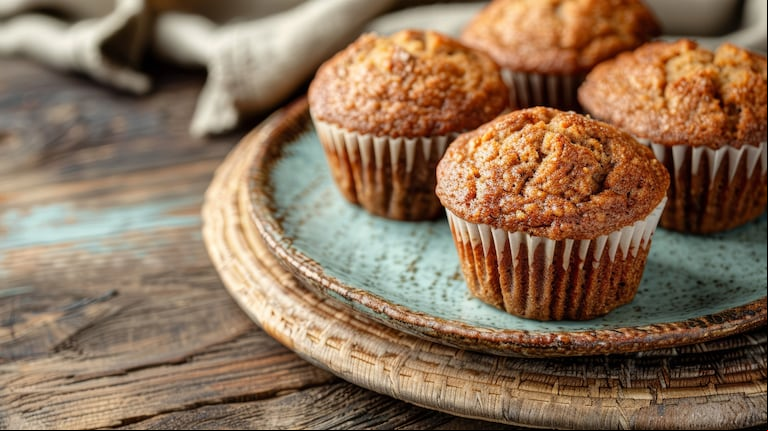 Además de ricos, los muffins de avena y manzana son muy saludables. Foto: AdobeStock