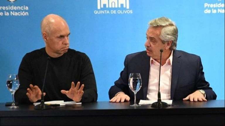 Alberto Fernández y Horacio Rodríguez Larreta. (Foto: Télam).