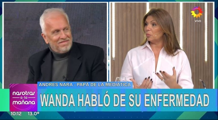 Andrés Nara lanzó una pícara sonrisa cuando le recordaron que Zaira Nara y Maxi López suspendieron todas sus actividades para acompañar a Wanda en su supuesto problema de salud. (Foto: captura de eltrece)