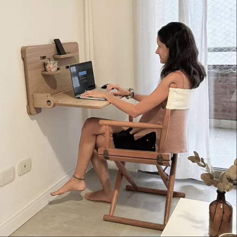 Así queda instalado un modelo plegable, pensado para espacios reducidos (Foto: Mercado Libre).