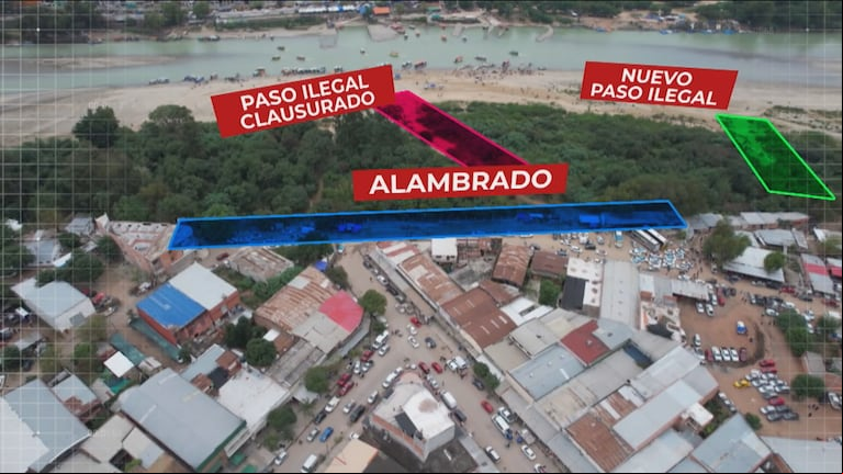 Así se encuentra la zona actualmente con el nuevo paso ilegal. (Foto: captura Telenoche).