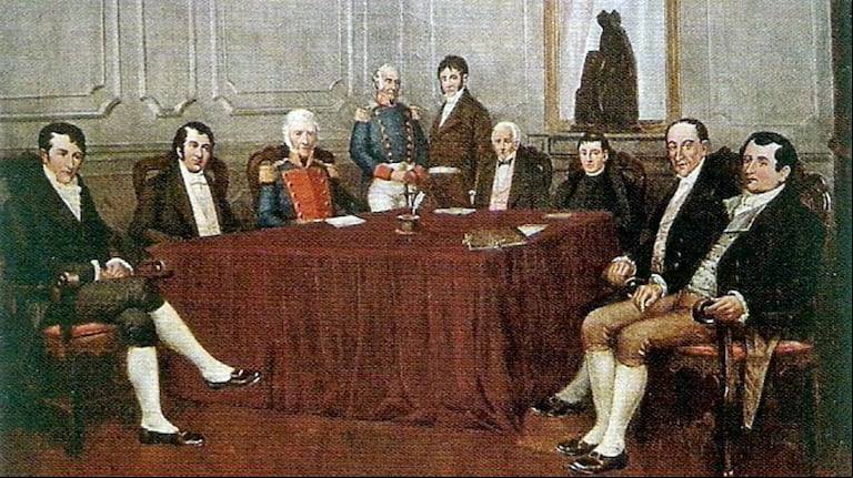 Belgrano, Castelli, Saavedra, Azcuénaga, Larrea, Matheu, Alberti, Paso y Moreno en la visión de Francisco Fortuny