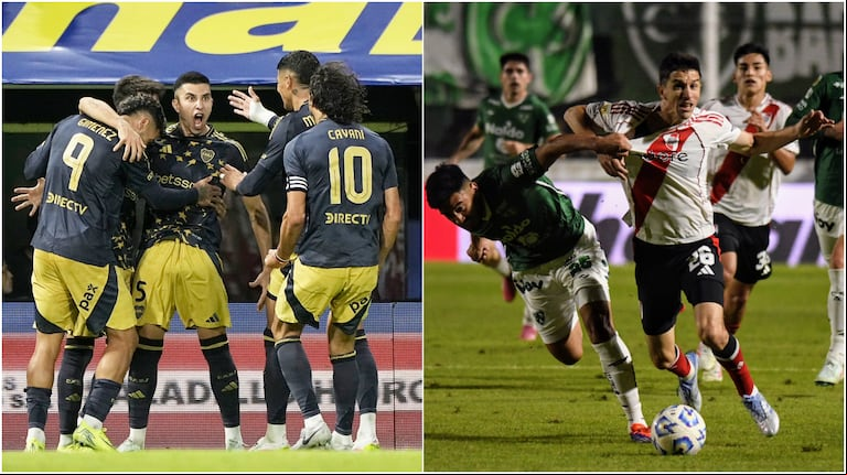 Boca ganó en la Bombonera y River empató en Junín. (Fotos: Prensa Boca/Fotobaires)