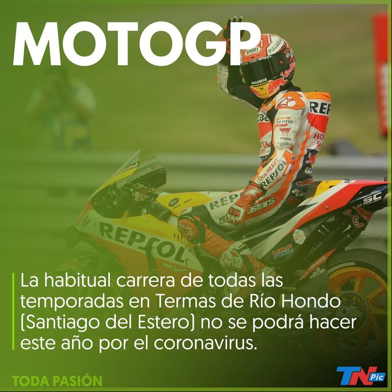 Cancelaron la carrera de MotoGP en Argentina por la pandemia