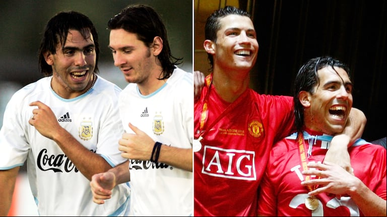 Carlos Tevez quiere juntar a Lionel Messi con Cristiano Ronaldo. (Foto: AP/Reuters)