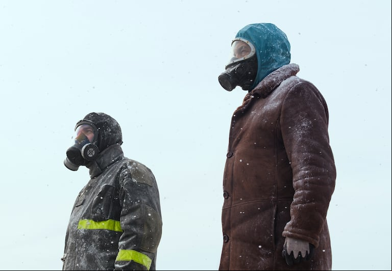 César Troncoso y Ricardo Darín, en "El Eternauta". (Foto: Marcos Ludevid/Netflix)