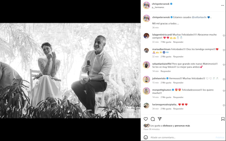Christian Petersen se casó con Sofía Zelaschi: las fotos de la boda (Foto: Instagram /chrispetersenok)