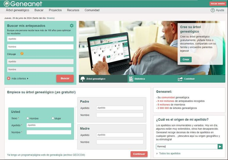 Cómo conocer el origen y significado de tu apellido. (Foto: captura Geneanet)