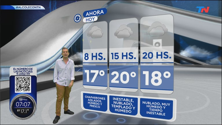 Cómo estará el clima hoy, lunes 26 de mayo. (Captura: TN)