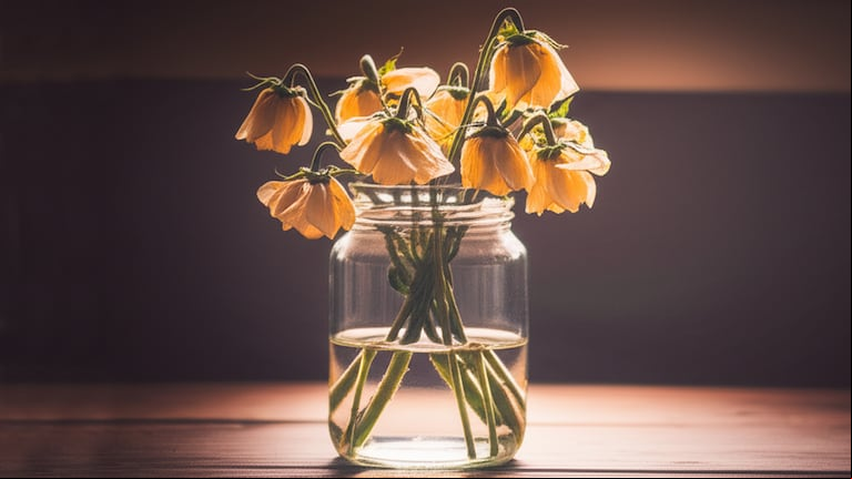 Conocé en qué consiste el truco con las flores marchitas. (Foto ilustrativa generada con IA)