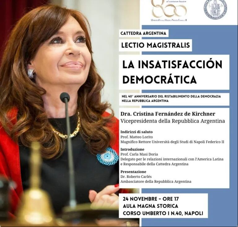 Cristina Kirchner suspendió su viaje a Italia tras la derrota de Unión por la Patria en el balotaje