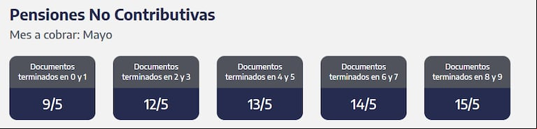 Cuándo se cobran las PNC. (Captura: ANSES)