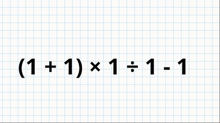 ¿Cuánto es (1 + 1) × 1 ÷ 1 - 1? La cuenta matemática que pocos pueden resolver. (Foto: TN)