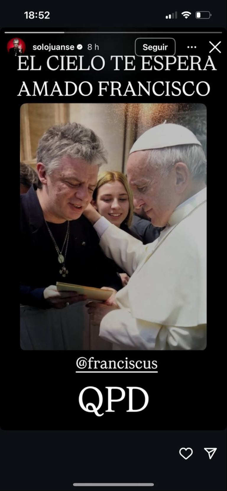De León Gieco a Alejandro Sanz: los artistas que despidieron al papa Francisco con emotivos mensajes