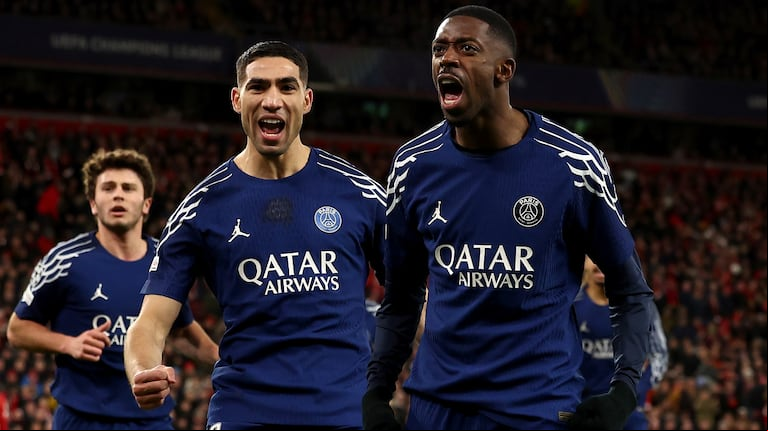 Dembelé y Hakimi, figuras del PSG de Luis Enrique (Foto: TN/redacción).