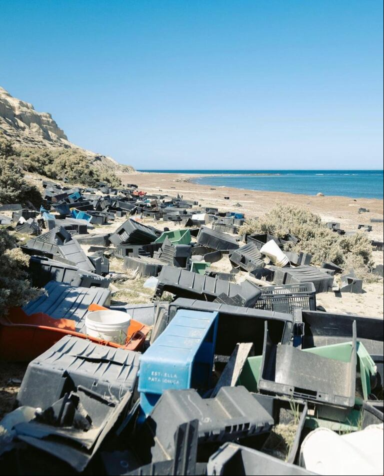Detrás del plástico que inunda las costas de Chubut hay una industria pesquera que no controla sus desechos