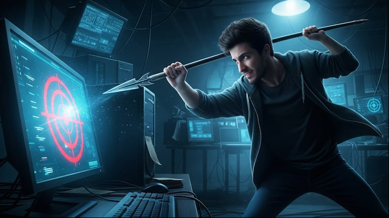 Diccionario TN Tecno: qué es el spear phishing y por qué es la amenaza de ciberseguridad más peligrosa. (Imagen: GeminiAI)