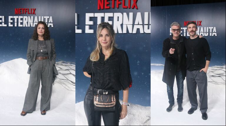 Dolores Fonzi, Julieta Cardinali, Jean Pierre y Michel Noher en la alfombra blanca de El Eternauta (Foto: Movilpress)