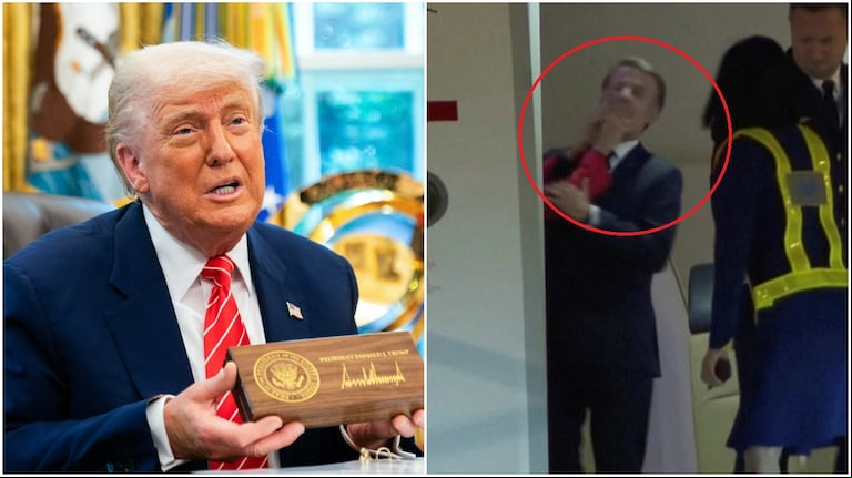 Donald Trump le dio un consejo a Emmanuel Macron tras el escándalo del avión. (Foto: AFP/AP).
