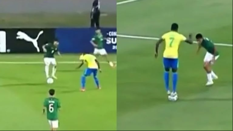 Dos jugadores del Sub 17 fueron amonestados por pararse arriba de la pelota como el Colo Barco. (Foto: captura de video de X/@DSports).