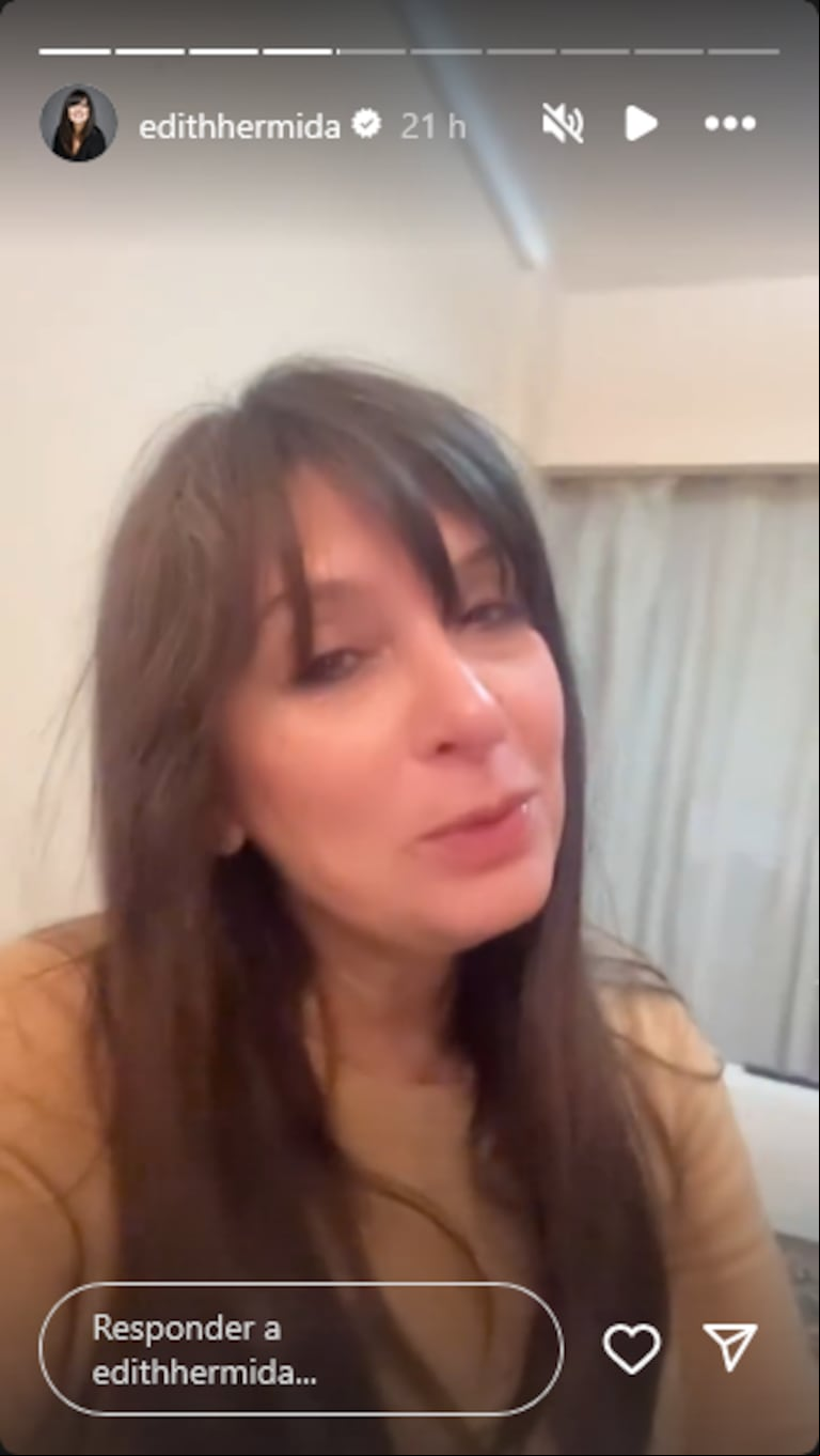 Edith Hermida contó en sus redes el susto que se llevó por un repentino dolor de pecho. (Foto: Instagram / @edithhermida).