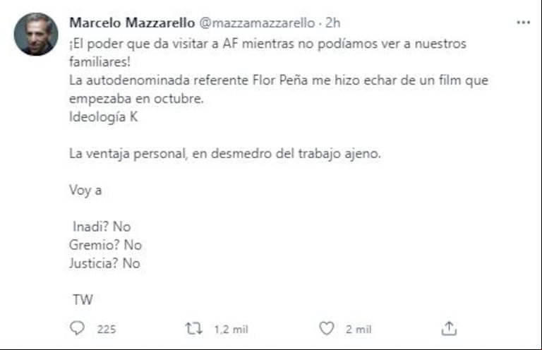 El actor apuntó contra Florencia Peña. (Foto: Captura)