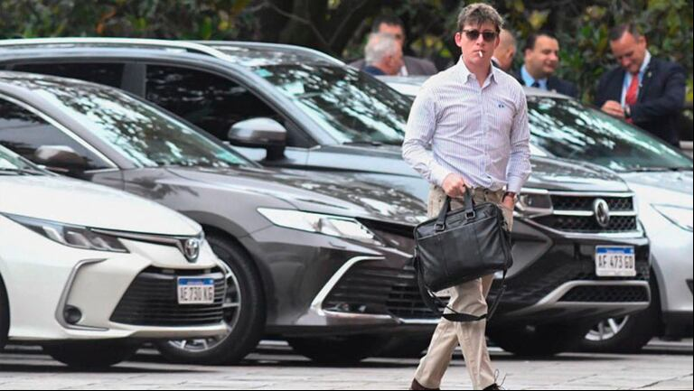El asesor presidencial Santiago Caputo en la Casa Rosada (Foto: Télam).