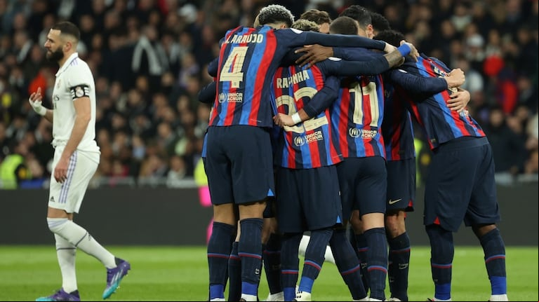 El Barcelona festejó en el Santiago Bernabéu: le ganó 1-0 al Real Madrid en la ida de las semifinales de la Copa del Rey. (Foto: EFE)