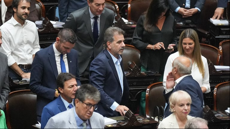 El bloque del PRO en Diputados, comandado por Cristian RItondo, se sentó junto a La Libertad Avanza en el recinto (Foto: NA).
