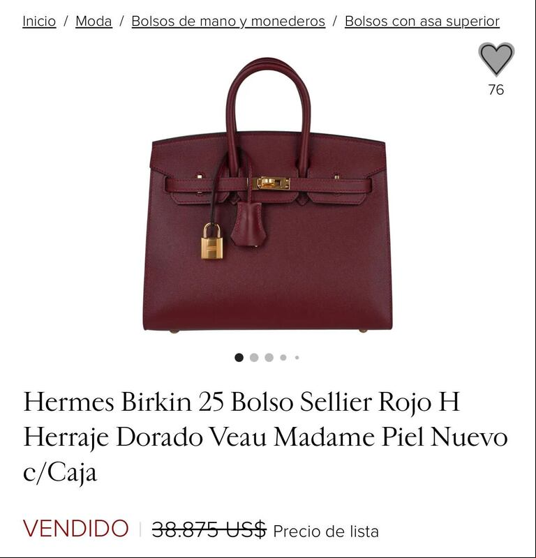El bolso Hermès Birkin que llevó Wanda es un modelo icónico de la marca sa. (Foto: Web).