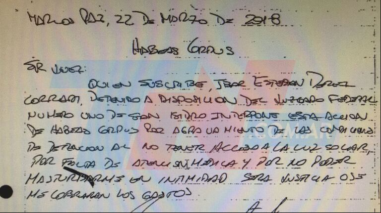 El escrito al que accedió TN Central.