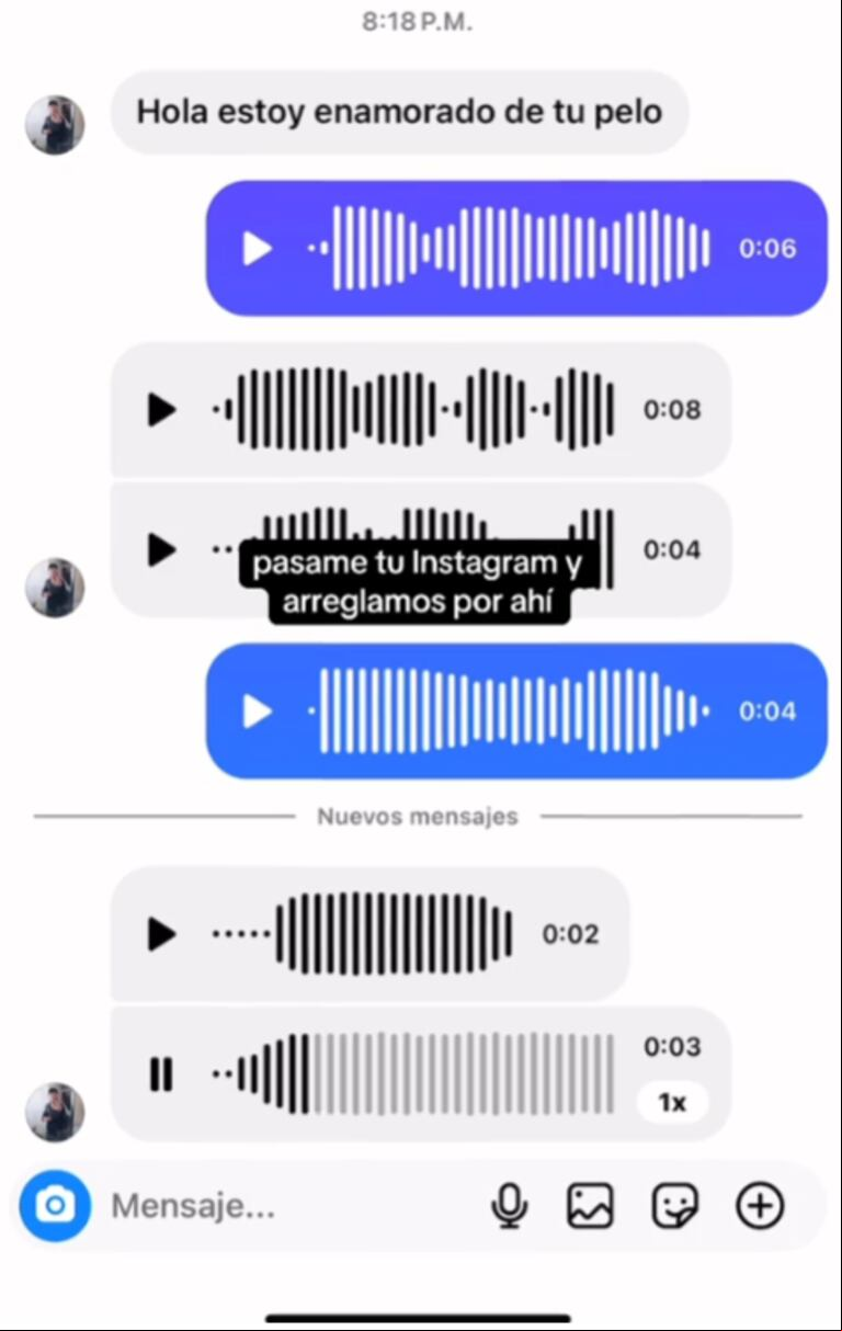 El final de la conversación fue insólito. (Foto: TikTok/@___caro__)