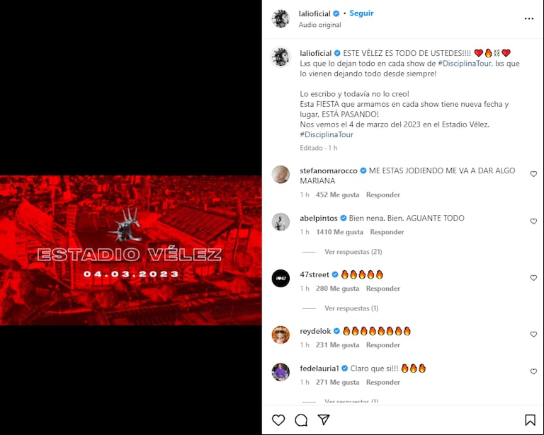El gran anuncio que Lali Espósito les hizo a sus fans. (Foto: Instagram / lalioficial)