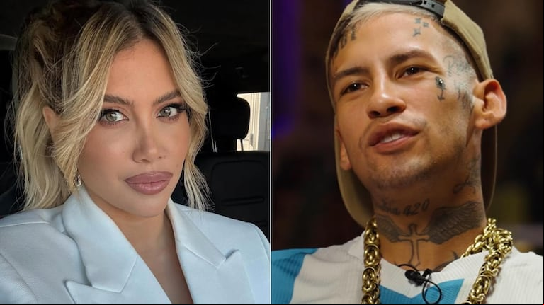 El guiño de L-Gante para Wanda Nara en medio de la audiencia del divorcio de Mauro Icardi. (Fotos: Instagram/@wanda_nara y @lgante_keloke)