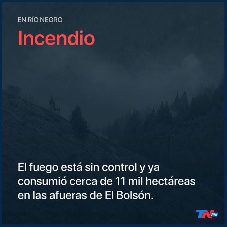 El incendio en El Bolsón ya consumió más de 10 mil hectáreas de bosques