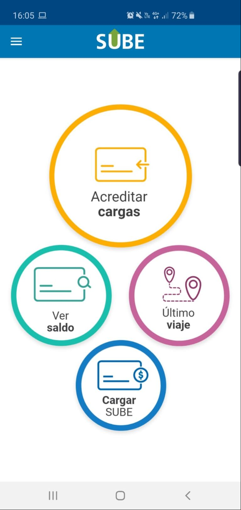 El nuevo diseño de la app Carga SUBE. (Foto: TN Tecno).