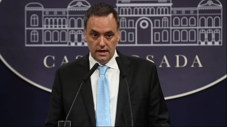 El portavoz de Javier Milei, en conferencia de prensa desde Casa Rosada. (Foto: prensa Gobierno)