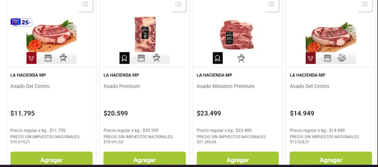 El precio del asado en Jumbo. (Foto: Jumbo online)