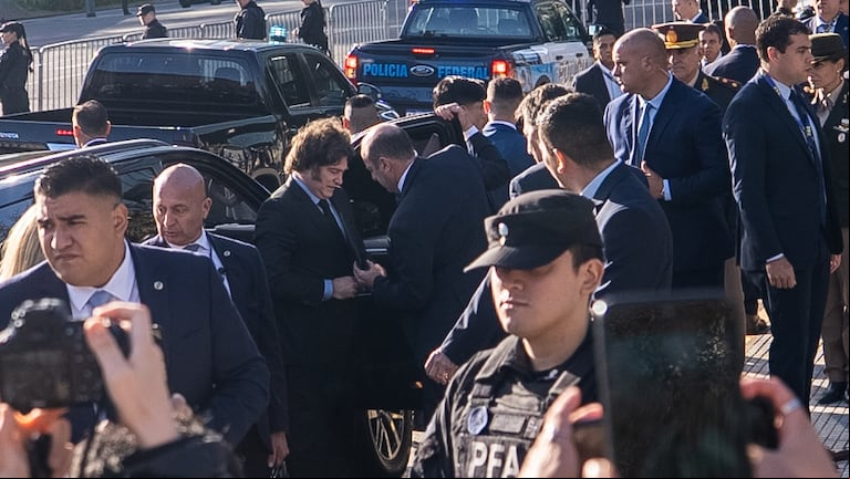 El presidente Javier Milei en el acto central por el 43° aniversario de la Guerra de Malvinas. (Foto: TN - Agustina Ribó)