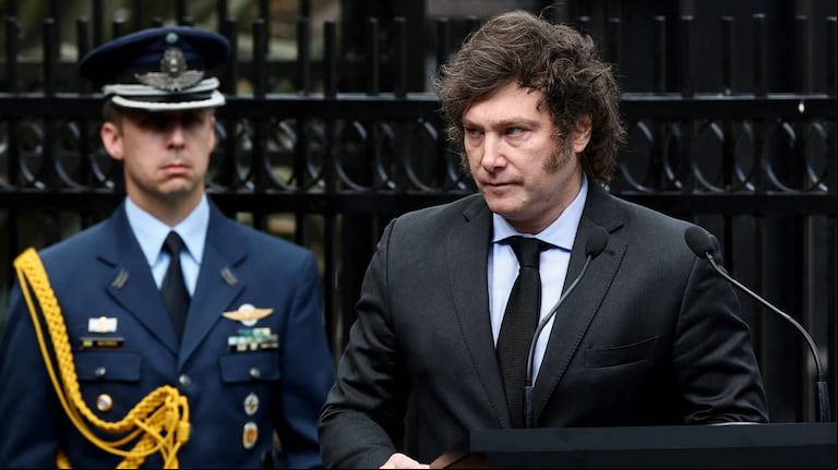 El presidente Javier Milei en el acto central por el aniversario de la Guerra de Malvinas en 2024. (Foto: Reuters - Agustín Marcarian – Archivo)