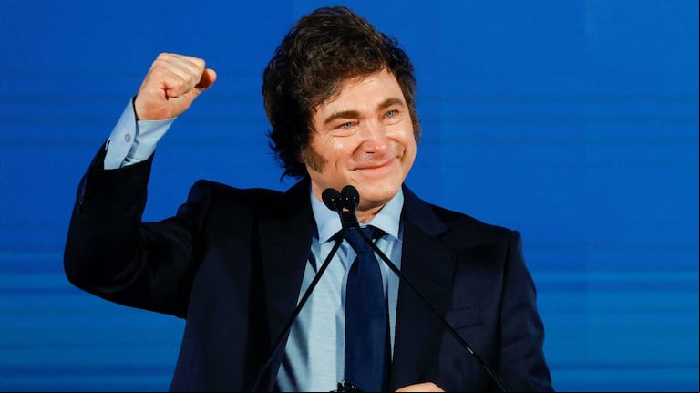 El Presidente Javier Milei en su presentación en "Atreju", la convención nacional organizada por la premier italiana, Georgia Meloni. (Foto: Reuters - Ciro De Luca)