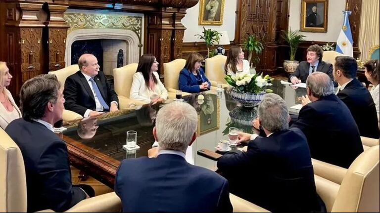 El presidente, Javier Milei, en una de la reuniones de gabinete en Casa Rosada (Foto: Prensa Gobierno).