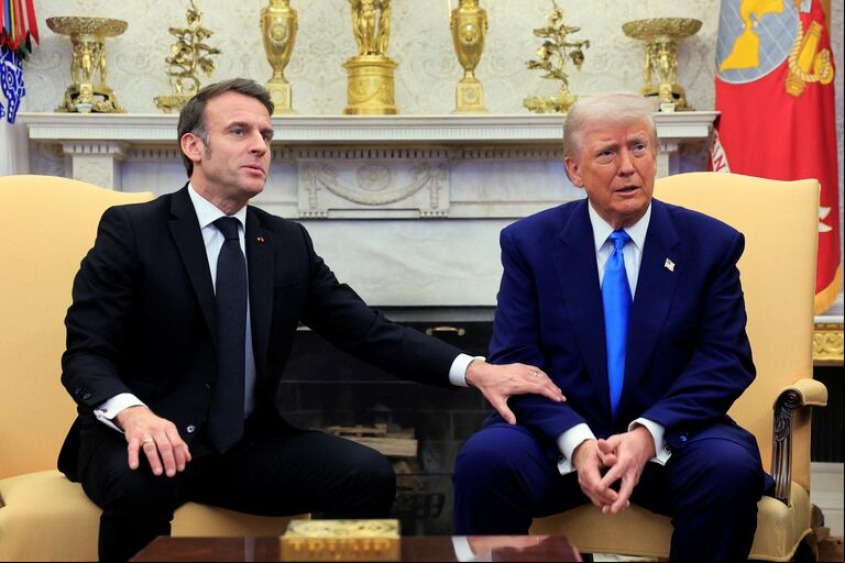 El presidente francés, Emmanuel Macron, se reunió con Donald Trump en la Casa Blanca. (Foto: REUTERS/Brian Snyder)
