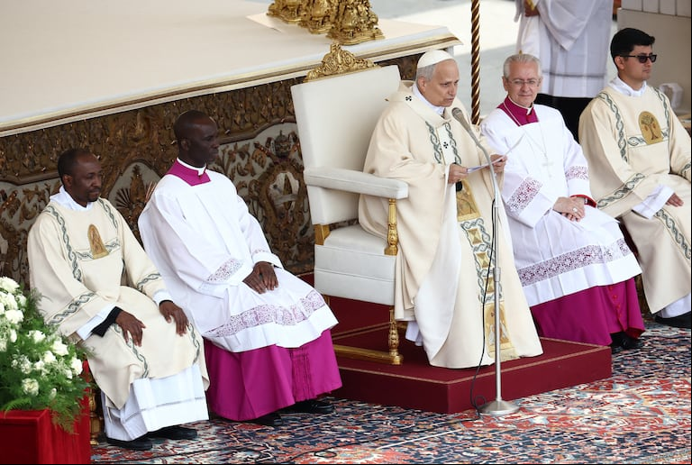 El primer discurso del papa León XIV. (Foto: REUTERS/GUGLIELMO MANGIAPANE)