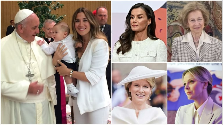 El “privilegio de blanco” es permitido únicamente a las reinas y consortes de las casas monárquicas europeas, un dato que la cantante desconocía e incumplió en su visita al Papa Francisco en 2014. (Foto: Instagram / jmena, 
casareal.es, queen.mathilde, charleneofmonaco)