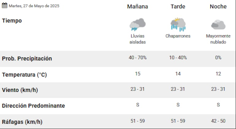 El pronóstico del tiempo para hoy en el AMBA (Captura SMN).