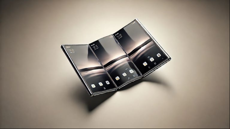 El teléfono que imitará el Mate XT de Huawei se llamaría Galaxy G Fold, según se rumoreó. (Foto: Creada con OpenAI DALL-E)