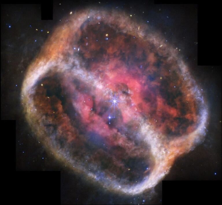 El Telescopio Espacial James Webb capturó una espectacular imagen de una estrella a punto de morir. (Imagen: James Webb/NASA)