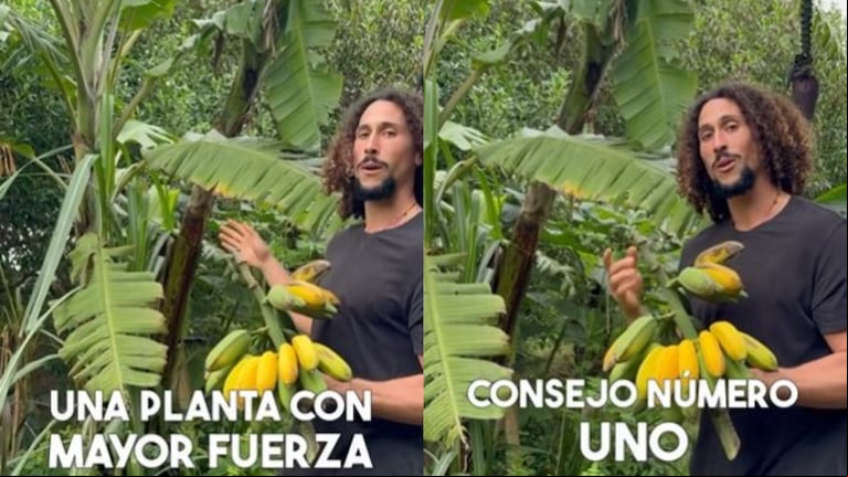 El youtuber Inti Sanguinet Taglioretti da consejos sobre cómo tener bananas, aun en el invierno del sur del continente. Foto: Instagram (collage) / ser.regenera